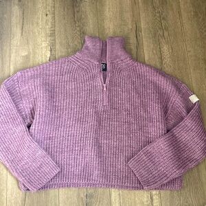 Urban Outfitters BDG Women's Fisherman Crop Half Zip in lavender EUC
